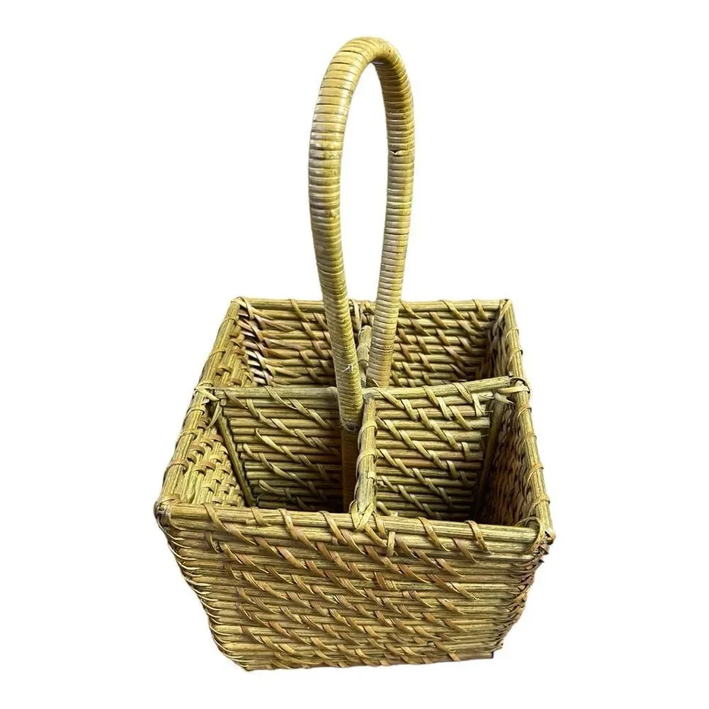 Square Twist Beautiful Decorative Brown Basket Caddy Western Outdoors Country
